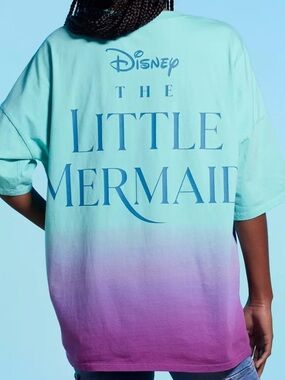 Disney Purple Blue Turquoise Little Mermaid Ombré Shirt with shell detail